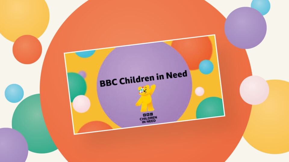 BBC Children in Need Presentation on Spotty background