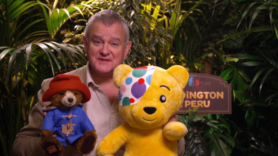 Pudsey bear with Hugh Bonneville